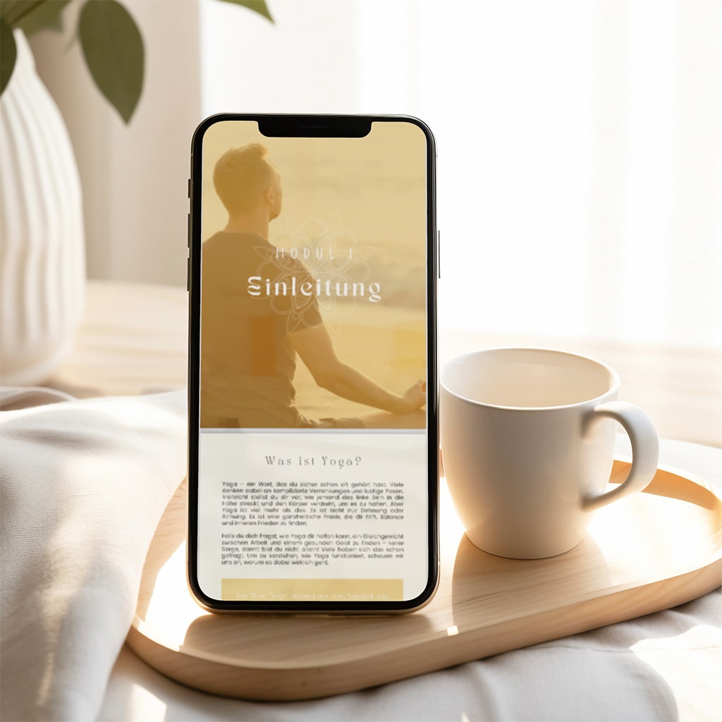 Yoga Stressabbau Ebook auf Smartphone